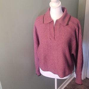 SO Women's Mauve V-Neck Sweater